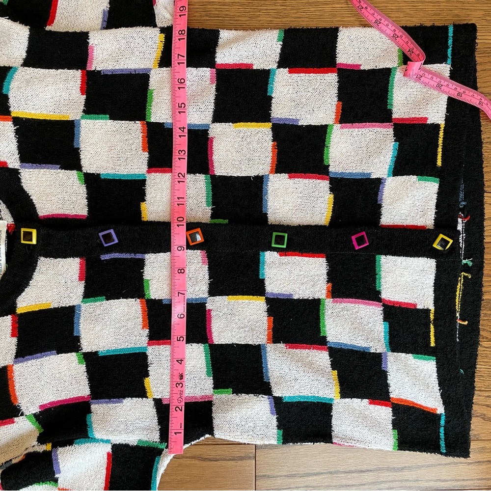 Vintage Grandma Checkerboard Colorful Sweater - Picture 15 of 15